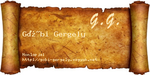Góbi Gergely névjegykártya